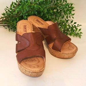 Born Women's Cork Wedge Sandals